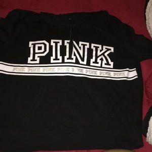 black PINK half zip hoodie